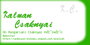 kalman csaknyai business card